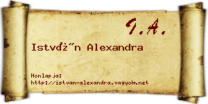István Alexandra névjegykártya