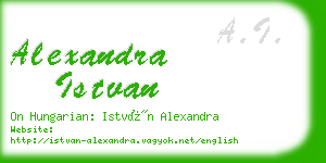 alexandra istvan business card